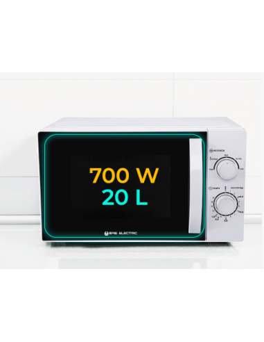Micro-ondes blanc de 20 litres. Eas Electrique