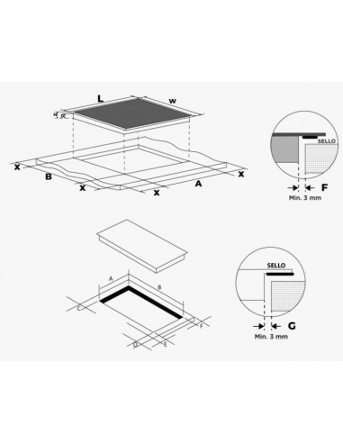 Placa de inducción 60 cm 3 zonas de cocinado. Eas Electric