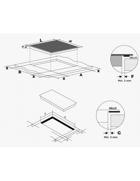Placa de inducción 60 cm 3 zonas de cocinado. Eas Electric