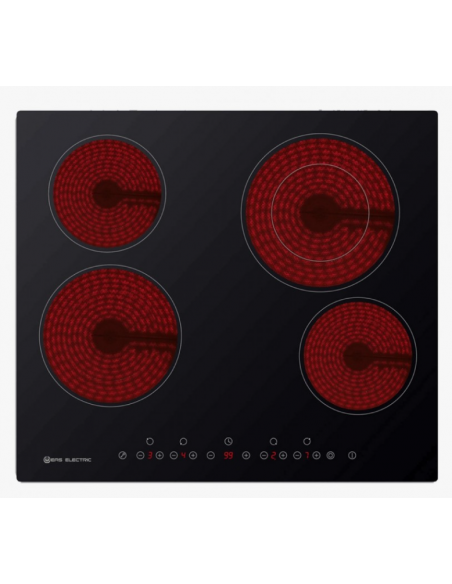 Vitrocerámica 60 cm 4 zonas de cocinado. Eas Electric