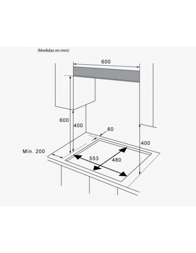 Piano gas 60 cm 4 fuochi. Eas Electric