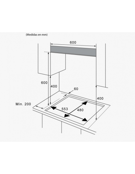Piano gas 60 cm 4 fuochi. Eas Electric