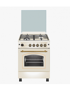 Cocina de gas 4 fuegos estilo rustico Crema 60cm. Eas Elcetric