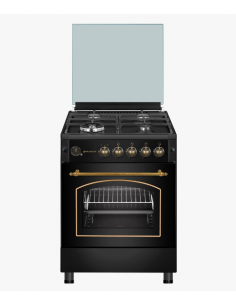 Cocina de gas 4 fuegos estilo rustico Negro 60cm. Eas Electric