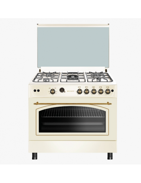 Cocina de Gas 5 fuegos estilo rústico Crema 90cm. Eas Electric