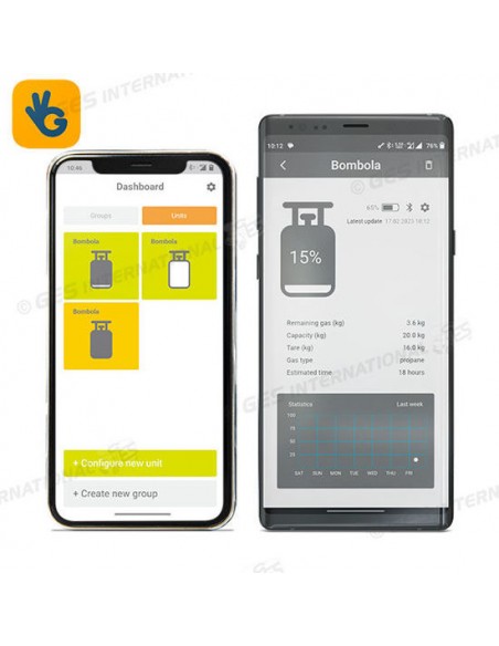 iGasView - Scala cilindrica intelligente per il livello del gas in bottiglia