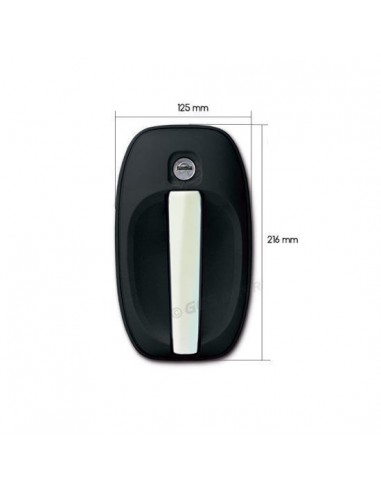 Cerradura completa 1122 negra con manilla cromada