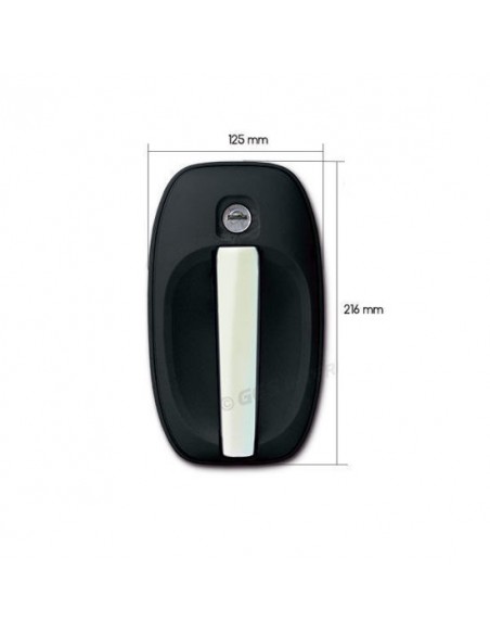 Cerradura completa 1122 negra con manilla cromada