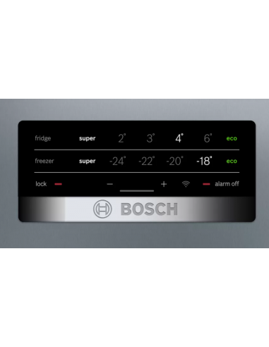 Frigorífico combinado Bosch de libre instalación 203 x 60 cm Acero inoxidable antihuellas