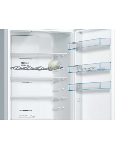 Frigorífico combinado Bosch de libre instalación 203 x 60 cm Acero inoxidable antihuellas Frigorífico combinado Bosch de libre instalación 203 x 60 cm Acero inoxidable antihuellas