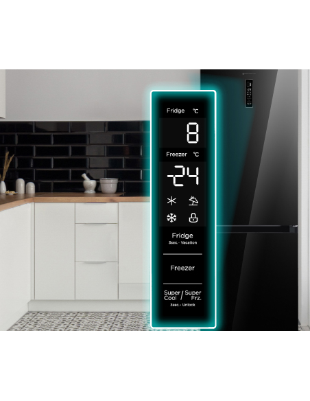 Frigorifero elettrico Eas Electric 186x60 cm e cristallo nero