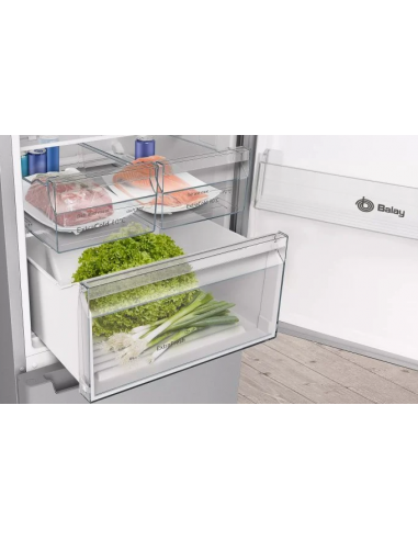 Frigorifero Combi Balay in acciaio opaco anti-impronta 200 x 60 cm