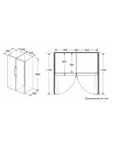 Frigorífico Bosch Serie 6 de 186 x 60 cm Acero inoxidable antihuellas