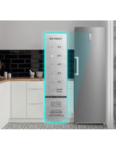 Frigorífico vertical Eas Electric de 1 puerta 185x60 cm E en Inox