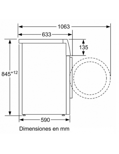 Lavadora carga frontal Siemens 9 kg con 13 Programas 1200 rpm Blanco