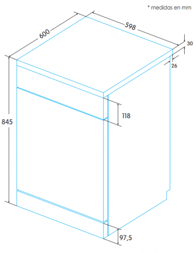 Lavastoviglie Edesa Bianca 84,5 x 59,8 cm con 13 servizi