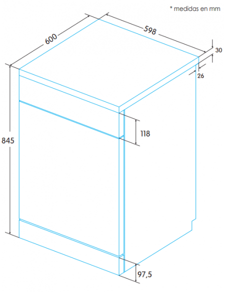 Lavavajillas Edesa Blanco de 84.5 x 59.8 cm de 13 servicios