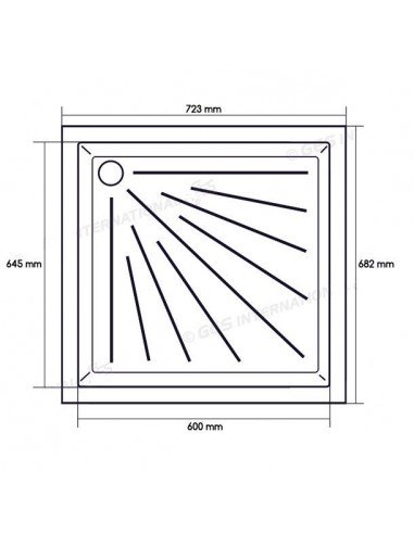 Piastra doccia 645x600x50 mm