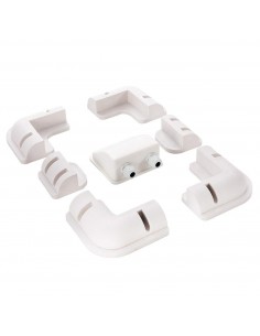 Soporte esquinero universal completo 7 piezas blanco para placa solar