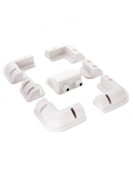 Soporte esquinero completo con pasacable doble blanco 7 piezas