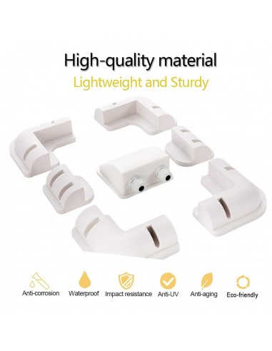 Soporte esquinero completo con pasacable doble blanco 7 piezas