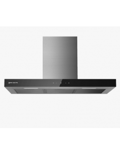 Campana da parete colore 90 cm Fronte inox in vetro nero