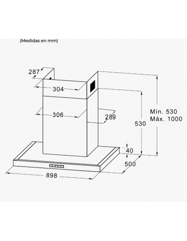 Supporto a parete in acciaio inox 90 cm