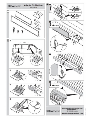 ADAPTADOR PW DOMETIC-VW T5/T6 MULTIVAN 2 PIEZAS