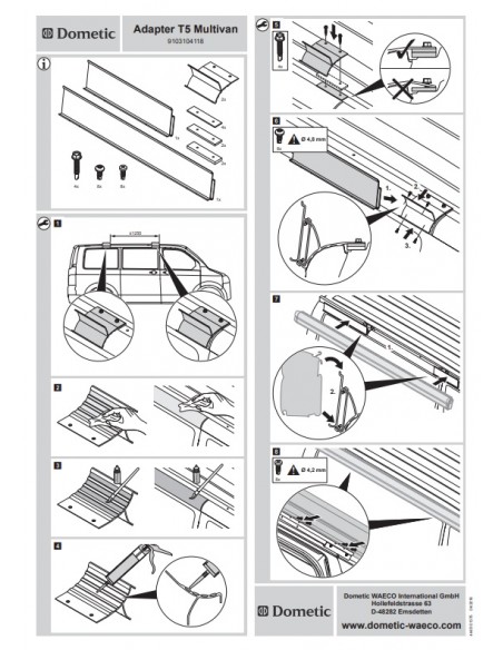 ADAPTADOR PW DOMETIC-VW T5/T6 MULTIVAN 2 PIEZAS