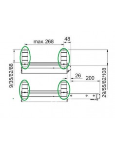 Soportes peldaño Thule Manual Slide Out Step 400mm x4u.