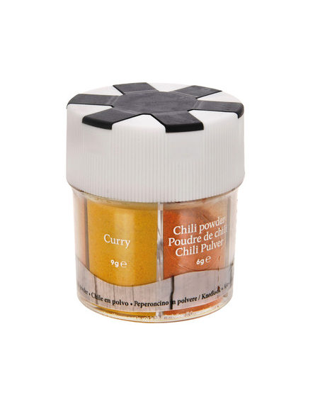 Étagère à épices à 6 compartiments. Rempli et rechargeable.