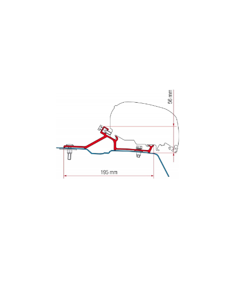 Adaptador Fiamma para toldo F65/F80S en Renault Master H2 Adaptador Fiamma para toldo F65/F80S en Renault Master H2