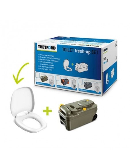 Kit de vaso sanitário Thetford C200W com rodas