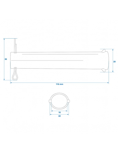 Eje de rueda jockey 48 mm