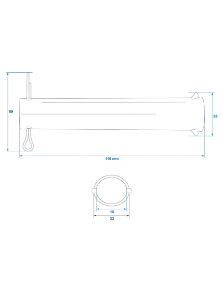 Eje de rueda jockey 48 mm
