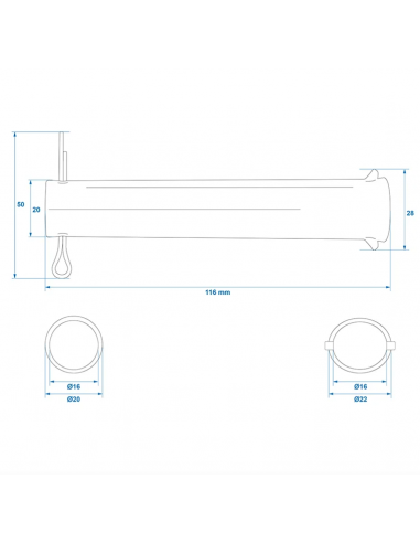 Eje de rueda jockey 48 mm