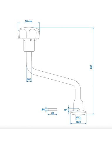 Mango para rueda jockey 48 mm