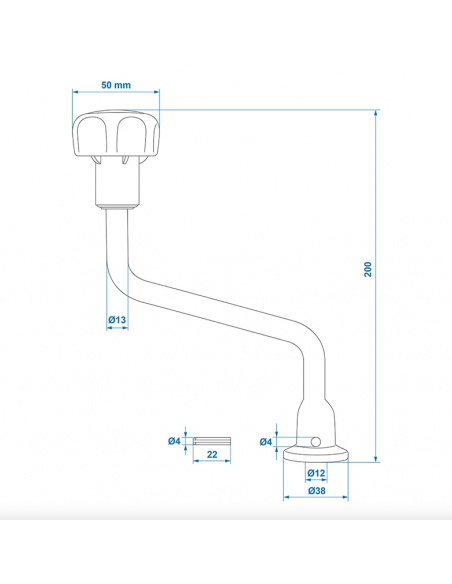 Mango para rueda jockey 48mm