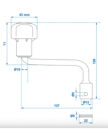 Mango para rueda jockey 48mm   PED 51889