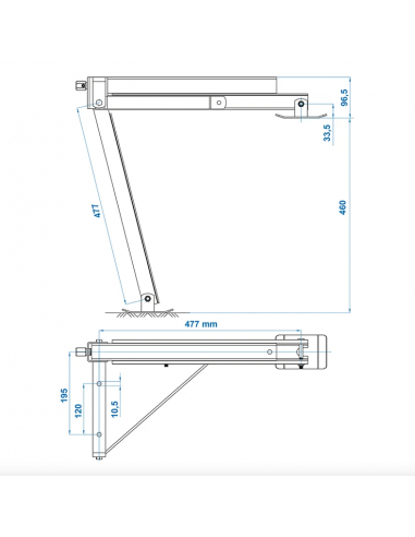 Pata estabilizadora compacta para la parte delantera derecha y trasera izquierda 800kg