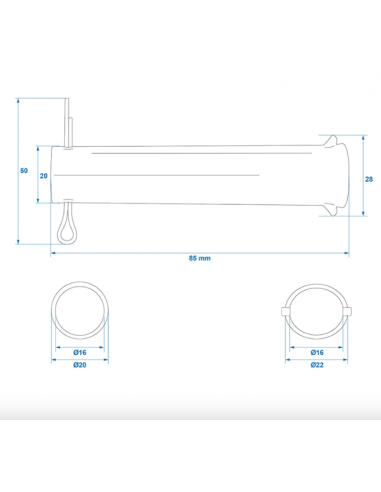 Eje para rueda jockey 48 mm