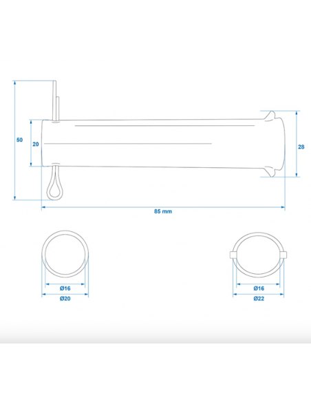 Eje para rueda jockey 48 mm