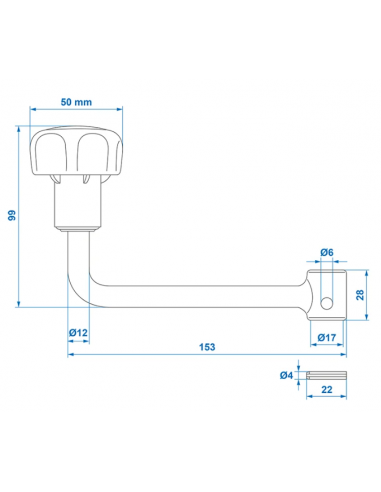 60 mm maniglia ruota jockey