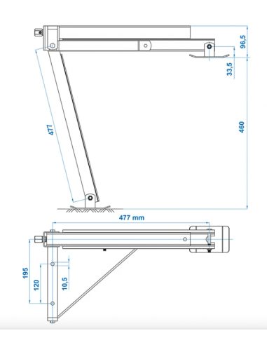 Pata estabilizadora compacta para parte delantera izquierda y trasera derecha 800kg