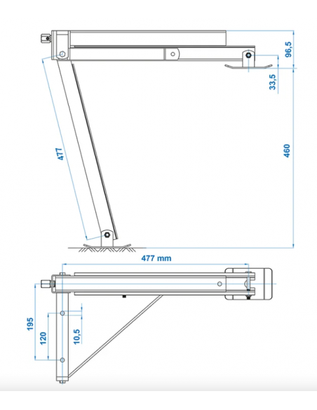Pata estabilizadora compacta para parte delantera izquierda y trasera derecha 800kg