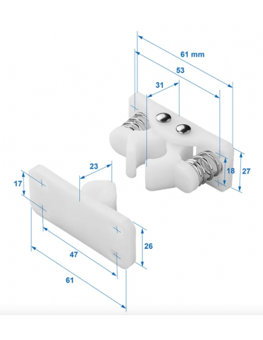 Porta porta con molle in metallo