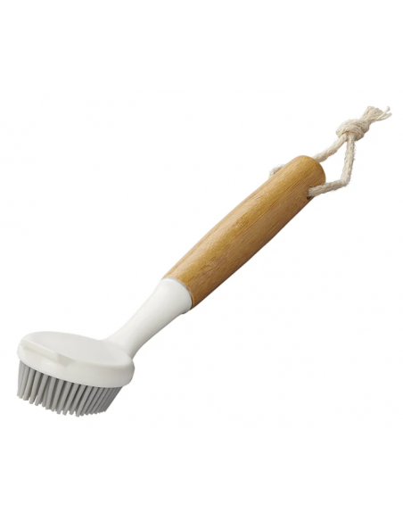 Cepillo lavaplatos de silicona con mango de bambú de 24,5cm, 7cm x 5cm   PED 51889