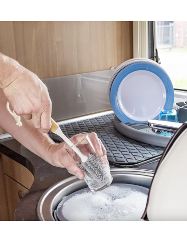 Cepillo de silicona con mango de bambú para botellas de 31,5cm x 5cm x 7,5cm