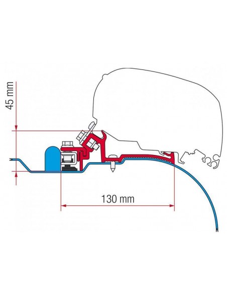Adaptadores Fiamma iveco daily H2 para toldo F80/65S