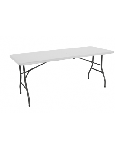 Tavolo pieghevole in resina 180 x 70 x 74 cm bianco